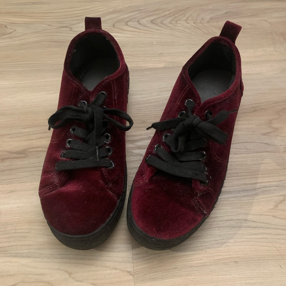 Dark purple platform sneakers